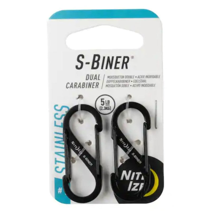 NITE IZE S-BINER SIZE 1 BLK 2PK