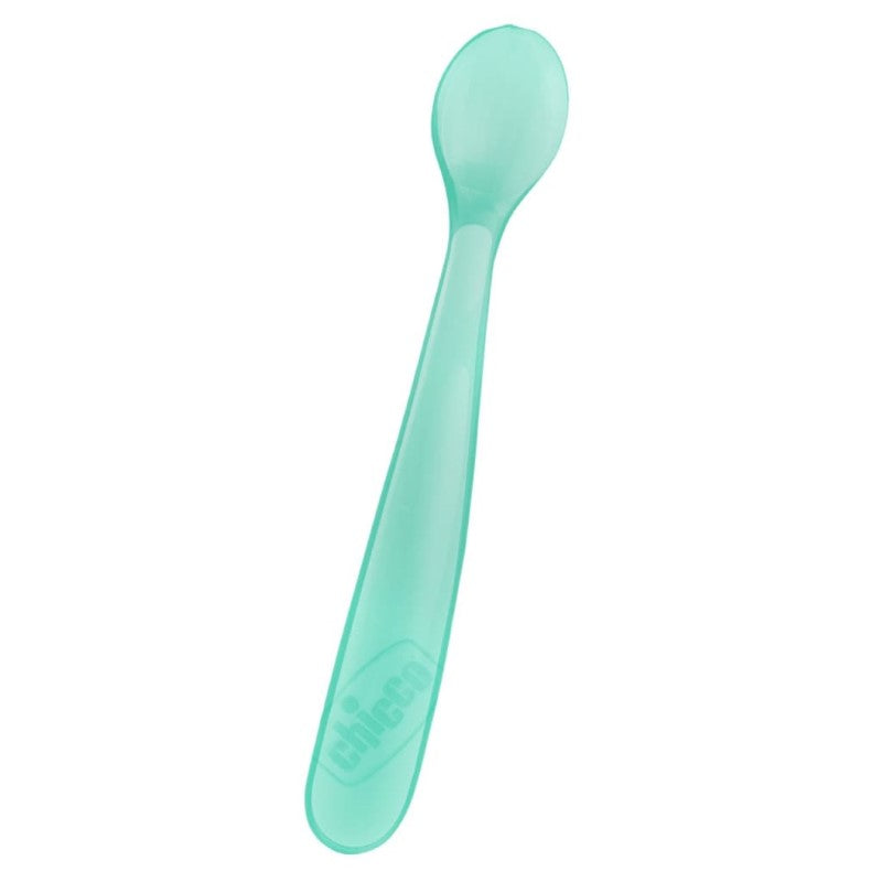 CHICCO SPOON: SOFT SILICONE 6M+ 2PK - BLUE