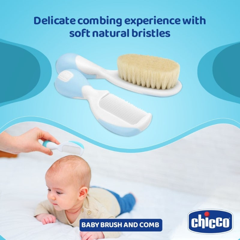 CHICCO BRUSH AND COMB - LIGHT BLUE