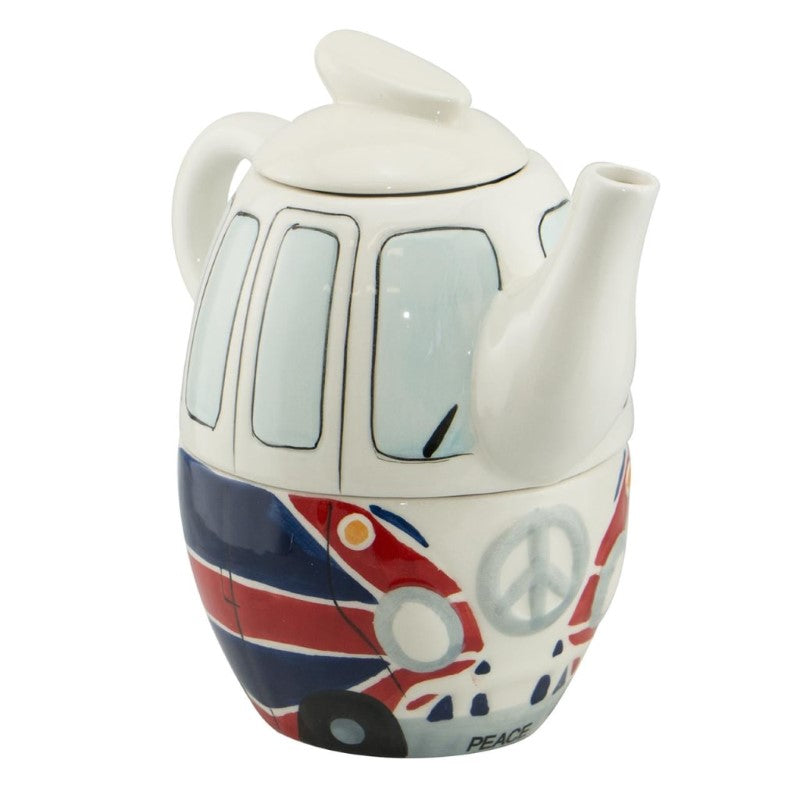 UK FLAG CAMPER VAN TEAPOT FOR ONE