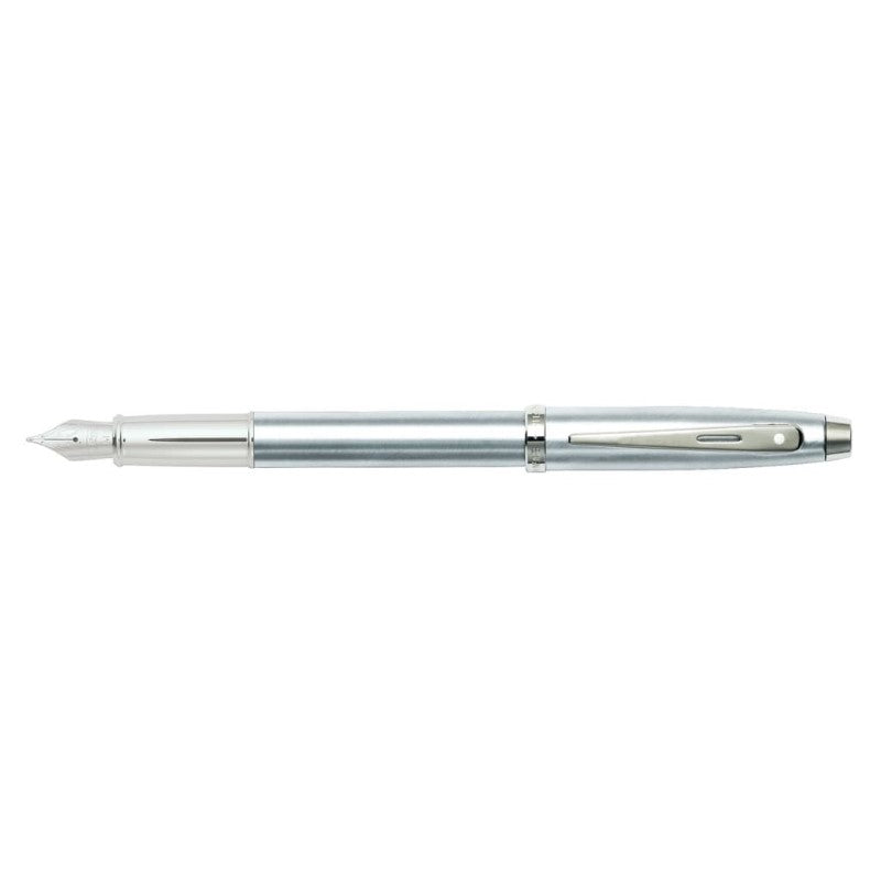 SHEAFFER® 100 BRUSHED CHROME/CHROME MEDIUM FOUNTAIN PEN HS