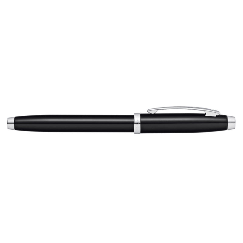 SHEAFFER® 100 9338 GLOSSY BLACK FOUNTAIN PEN WITH CHROME TRIM - MEDIUM