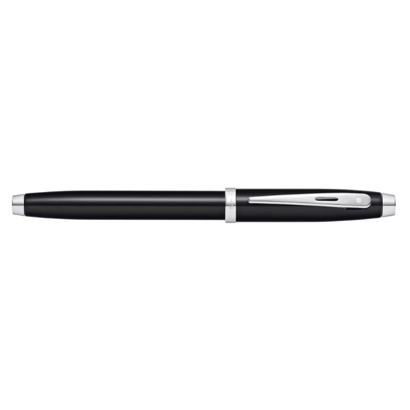 SHEAFFER® 100 9338 GLOSSY BLACK FOUNTAIN PEN WITH CHROME TRIM - MEDIUM