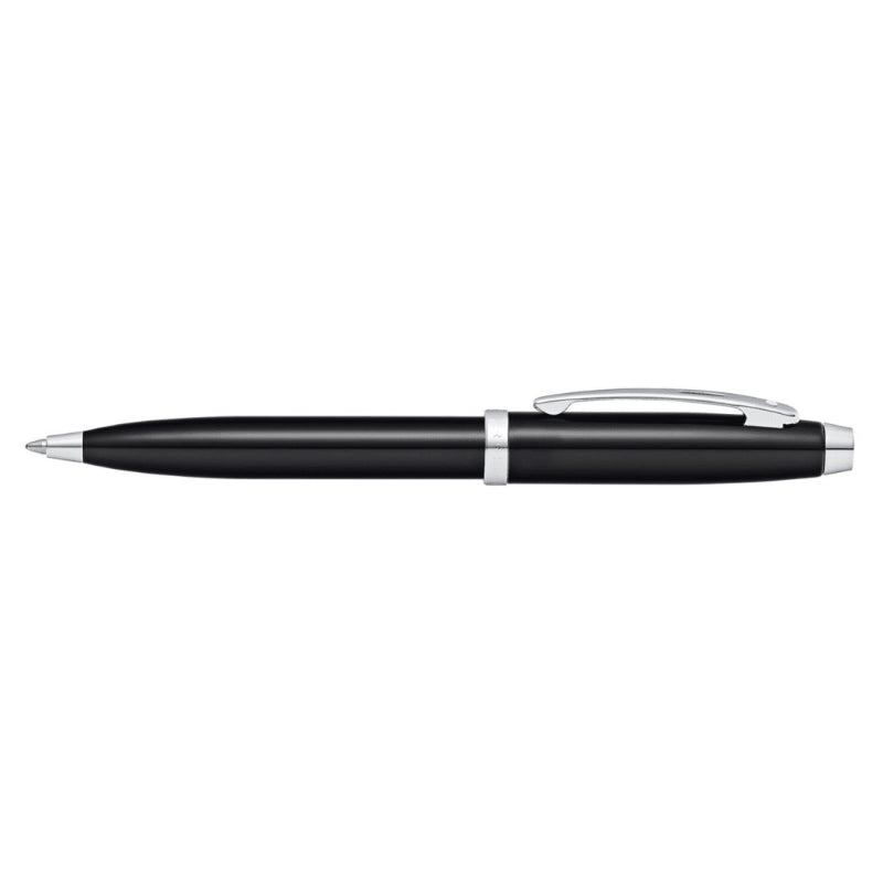 SHEAFFER 100 BLACK LACQ/CHROME PLATE BALLPOINT PEN