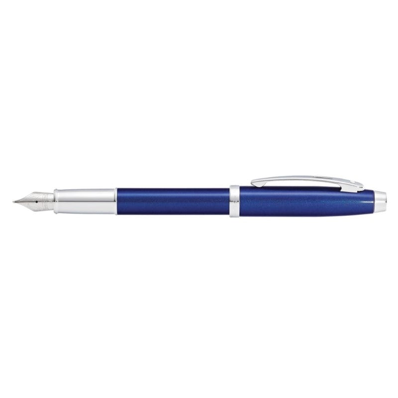 SHEAFFER® 100 9339 GLOSSY BLUE FOUNTAIN PEN WITH CHROME TRIM - MEDIUM