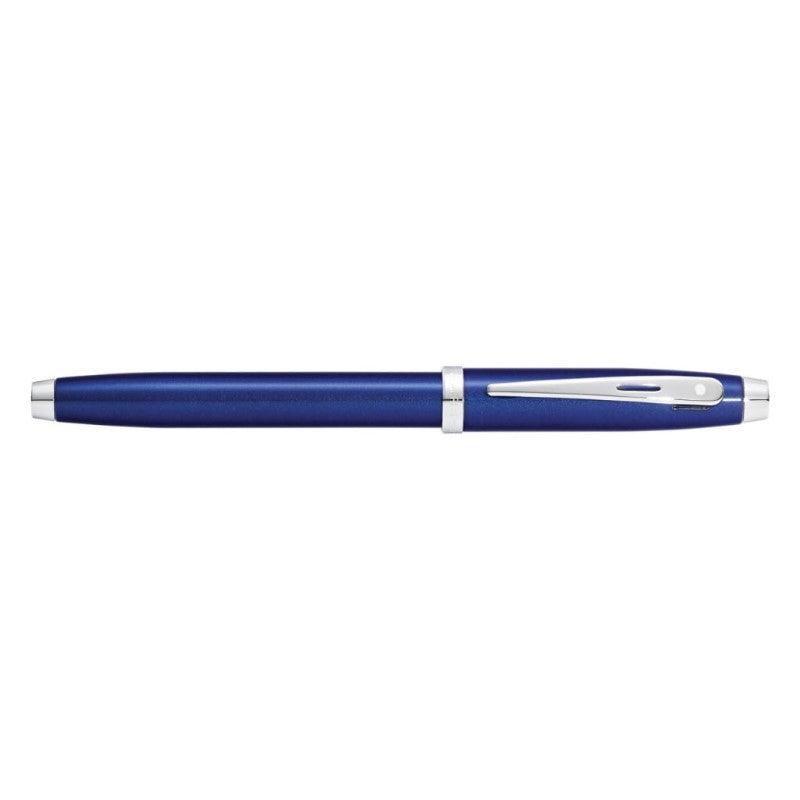 SHEAFFER® 100 9339 GLOSSY BLUE FOUNTAIN PEN WITH CHROME TRIM - MEDIUM