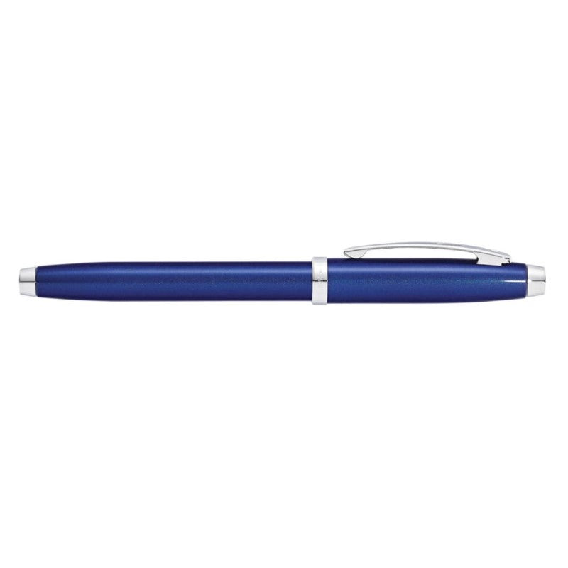 SHEAFFER® 100 9339 GLOSSY BLUE FOUNTAIN PEN WITH CHROME TRIM - MEDIUM