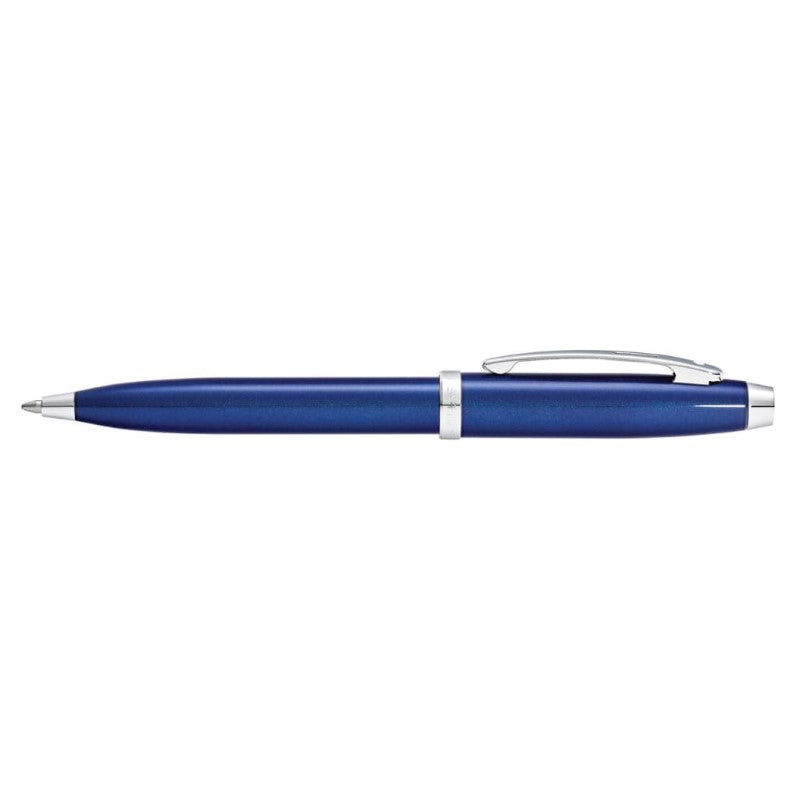 SHEAFFER® 100 9339 GLOSSY BLUE BALLPOINT PEN WITH CHROME TRIM