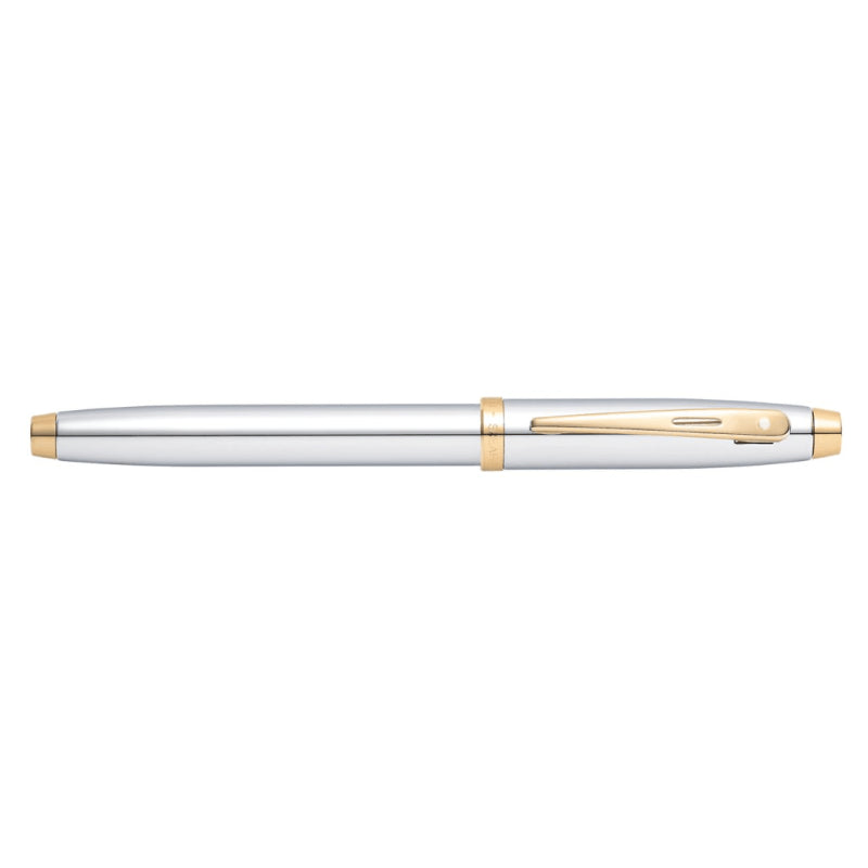 SHEAFFER® 100 9340 BRIGHT CHROME FOUNTAIN PEN WITH GOLD-TONE TRIM - MEDIUM