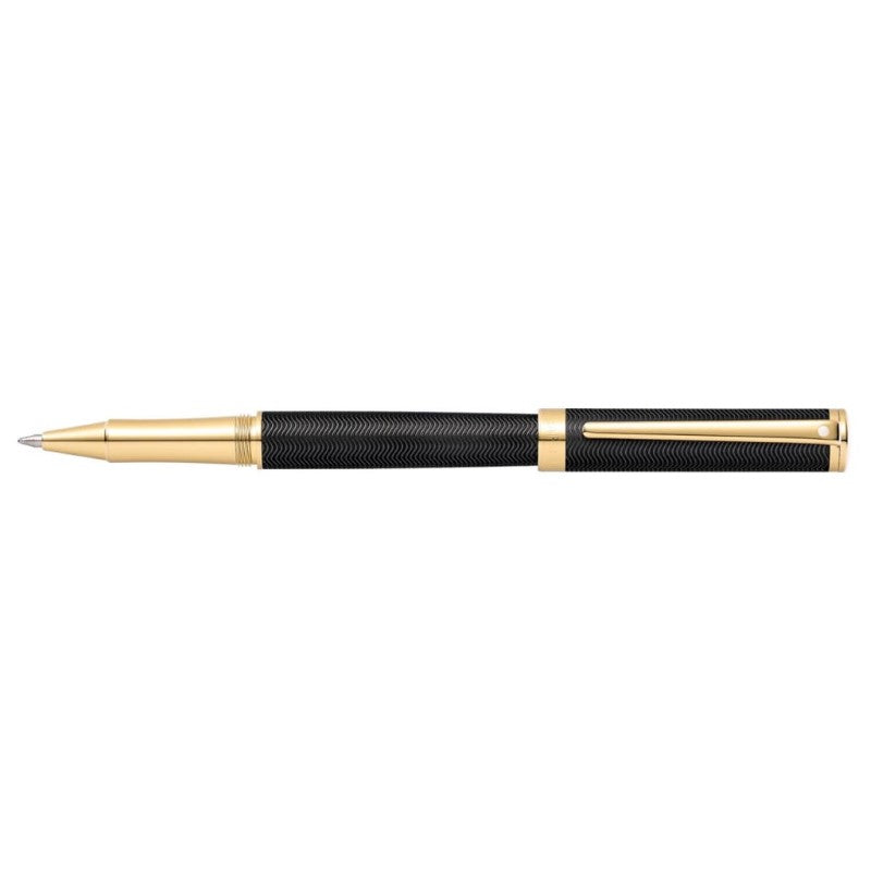 SHEAFFER INTENSITY ENGRAVED MATT BLACK/GOLD TRIM ROLLERBALL PEN