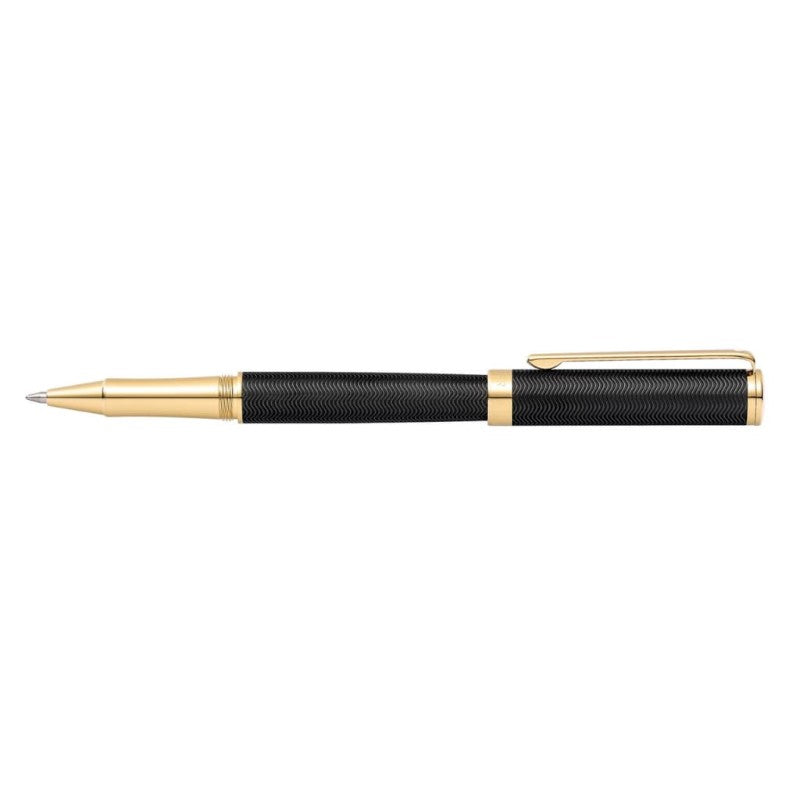 SHEAFFER INTENSITY ENGRAVED MATT BLACK/GOLD TRIM ROLLERBALL PEN