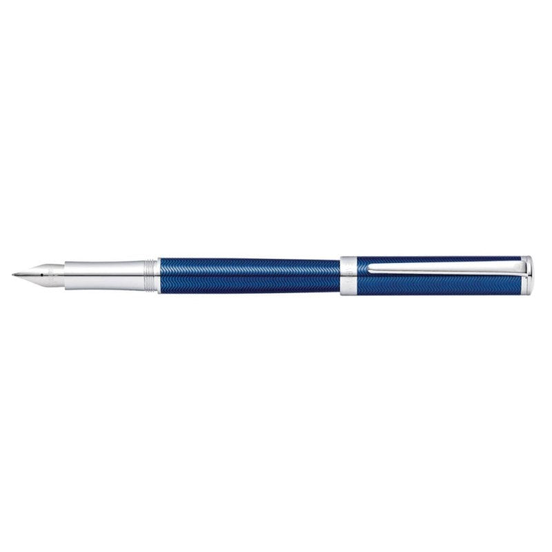 SHEAFFER INTENSITY ENGRAVED BLUE LACQUE/CHROME TRIM MEDIUM FOUNTAIN PEN