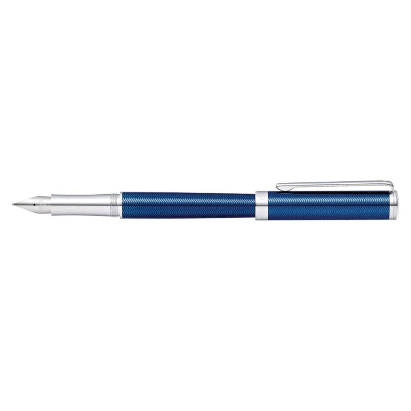 SHEAFFER INTENSITY ENGRAVED BLUE LACQUE/CHROME TRIM MEDIUM FOUNTAIN PEN