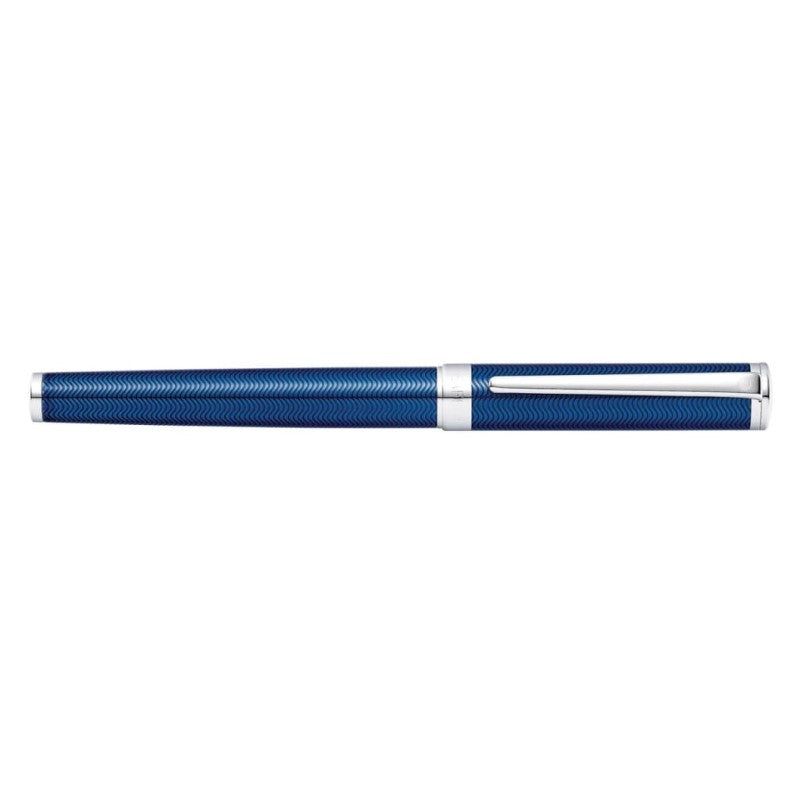 SHEAFFER INTENSITY ENGRAVED BLUE LACQUE/CHROME TRIM MEDIUM FOUNTAIN PEN