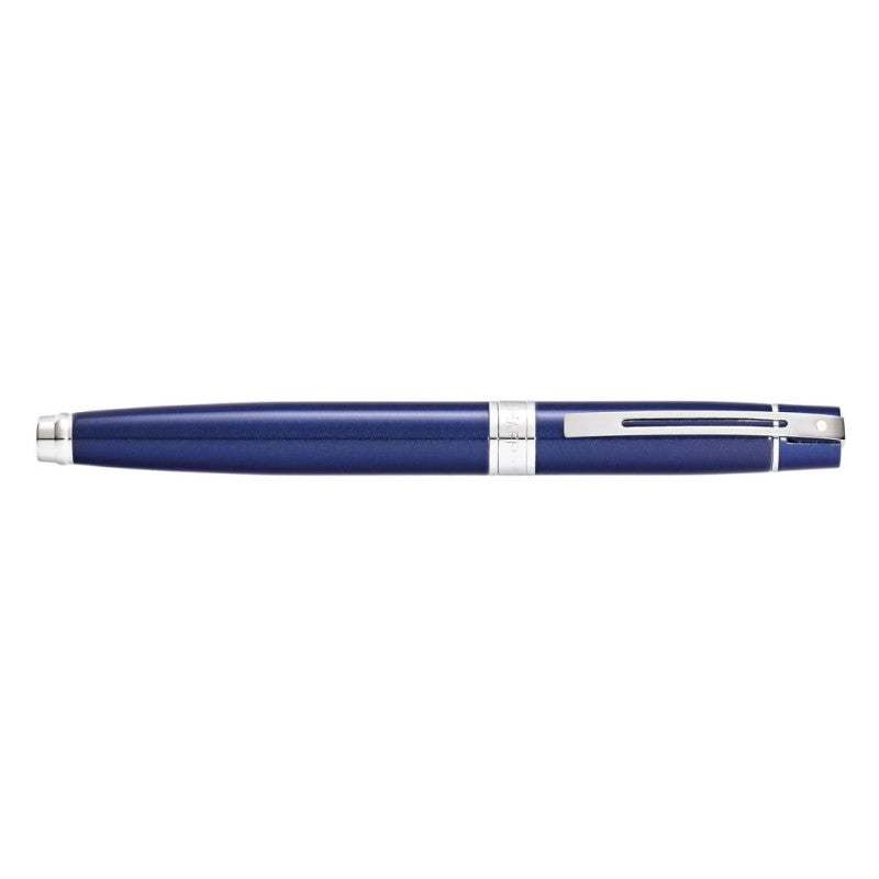 SHEAFFER® 300 9341 GLOSSY BLUE FOUNTAIN PEN WITH CHROME TRIM - MEDIUM