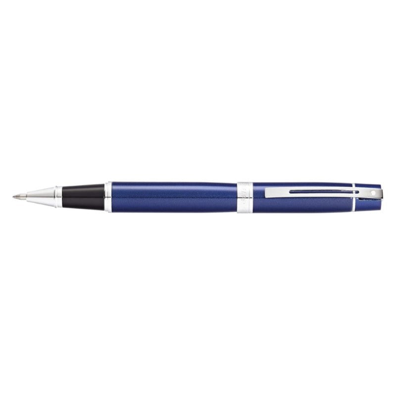SHEAFFER® 300 9341 GLOSSY BLUE ROLLERBALL PEN WITH CHROME TRIM