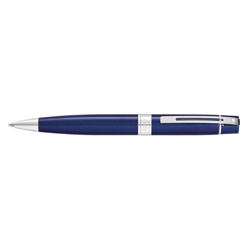 SHEAFFER® 300 9341 GLOSSY BLUE BALLPOINT PEN WITH CHROME TRIM