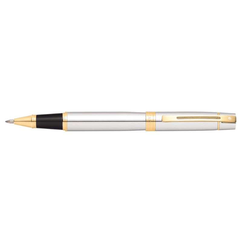 SHEAFFER® 300 9342 BRIGHT CHROME ROLLERBALL PEN WITH GOLD-TONE TRIM