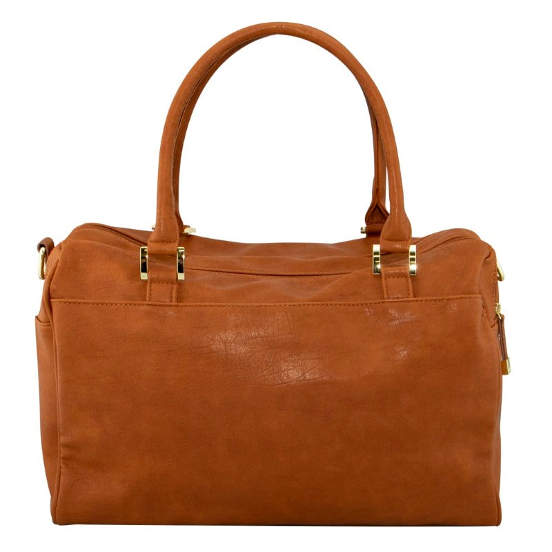 ISOKI DOUBLE ZIP SATCHEL AMBER TAN