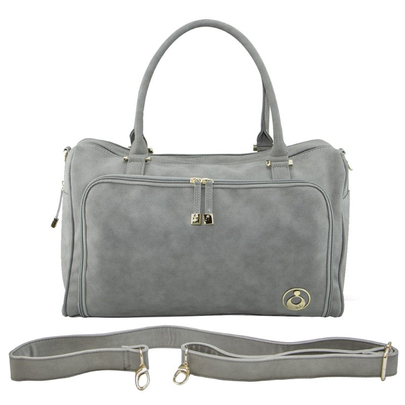 ISOKI DOUBLE ZIP SATCHEL STONE GREY