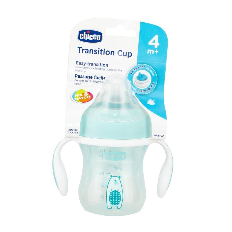CHICCO TRANSITION CUP W/HNDL 4M+ BOY 1PK 200ML