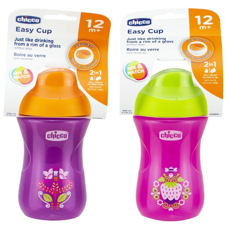 CHICCO EASY CUP 12M+ GIRL 1PK 266ML