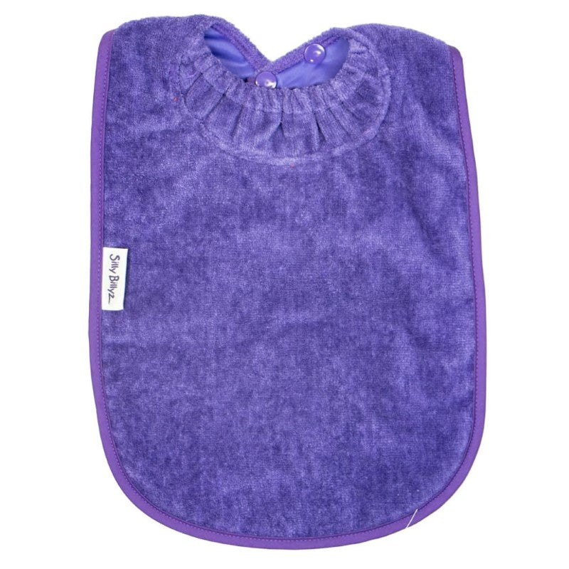 SILLY BILLYZ TOWEL XL BIB PURPLE