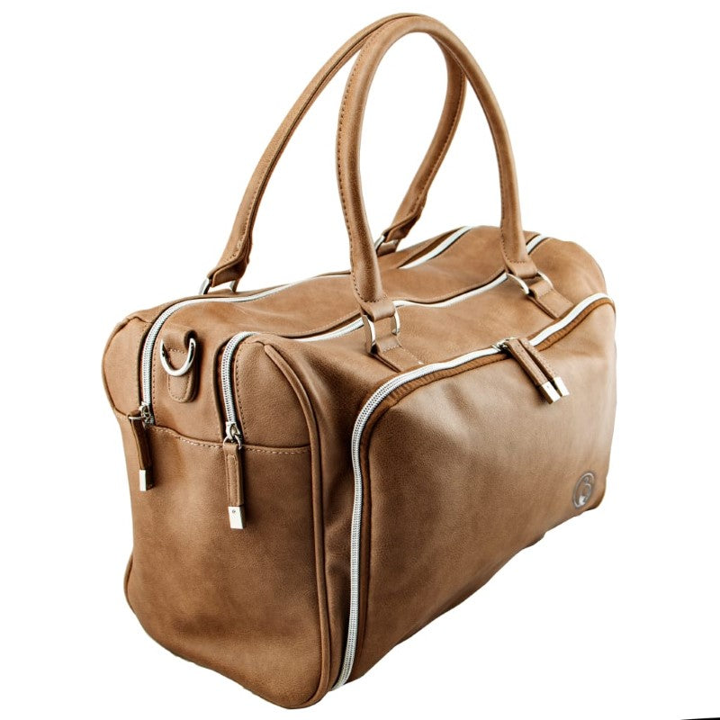 ISOKI DOUBLE ZIP SATCHEL LATTE