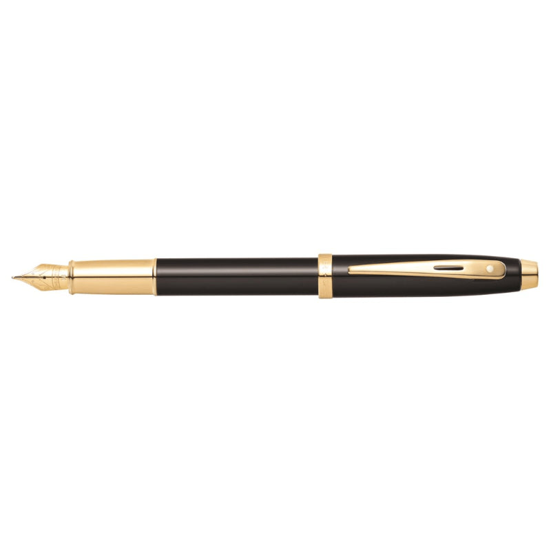 SHEAFFER® 100 9322 GLOSSY BLACK FOUNTAIN PEN WITH GOLD-TONE TRIM - FINE