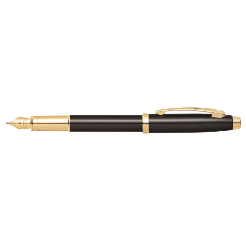 SHEAFFER® 100 9322 GLOSSY BLACK FOUNTAIN PEN WITH GOLD-TONE TRIM - FINE