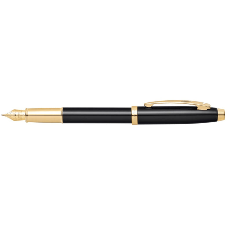 SHEAFFER® 100 9322 GLOSSY BLACK FOUNTAIN PEN WITH GOLD-TONE TRIM - MEDIUM