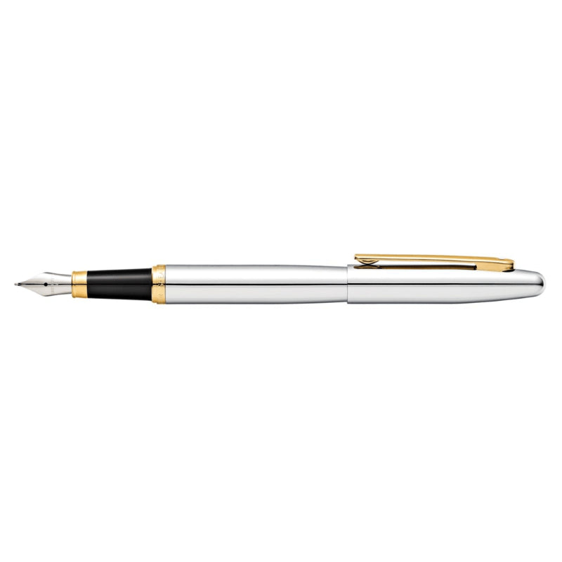 SHEAFFER® VFM 9422 POLISHED CHROME FOUNTAIN PEN WITH GOLD-TONE TRIM - FINE
