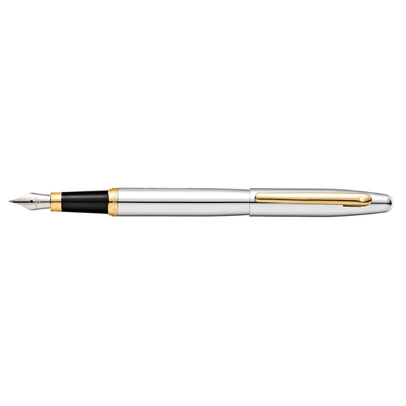 SHEAFFER® VFM 9422 POLISHED CHROME FOUNTAIN PEN WITH GOLD-TONE TRIM - MEDIUM