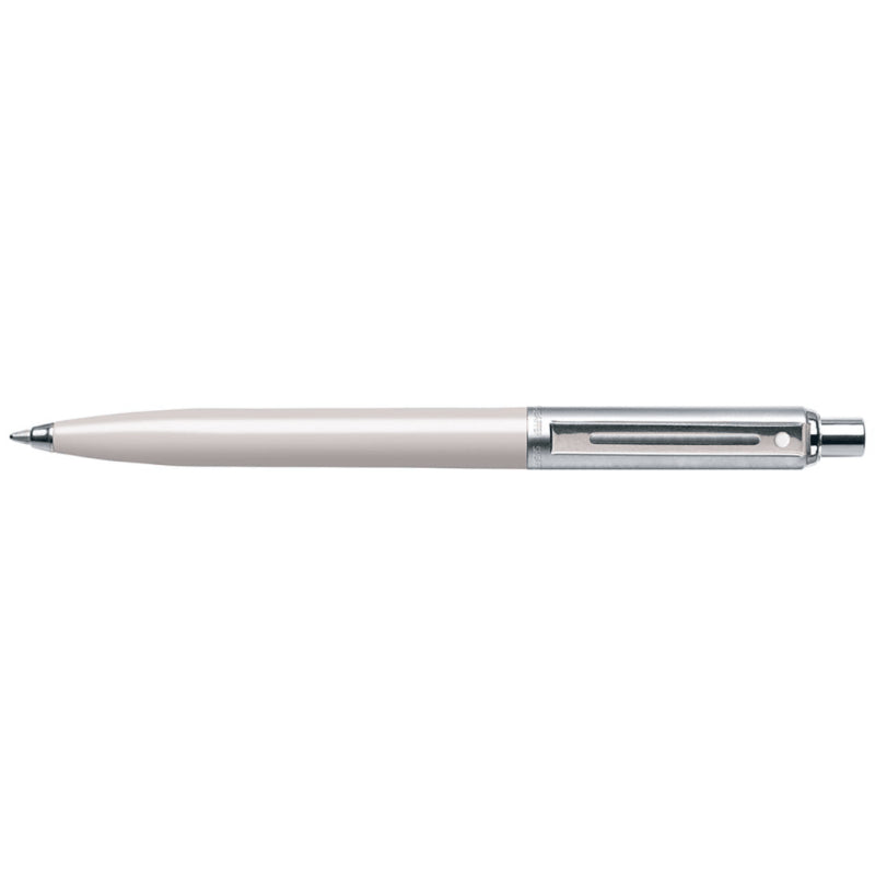 SHEAFFER SENTINEL WHITE CHROME CAP NICKEL TRIM BALLPOINT PEN
