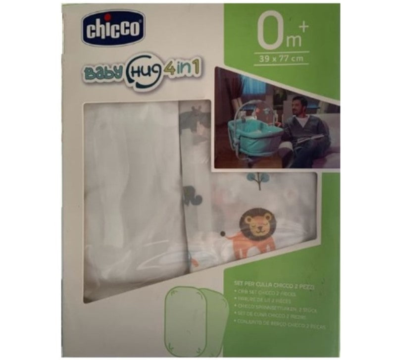 CHICCO BABY HUG 2 PCS CRIB SET LITTLE ANIMALS