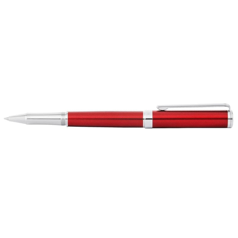 SHEAFFER INTENSITY ENGRVD RED LACQUER/CHROME TRIM ROLLERBALL PEN