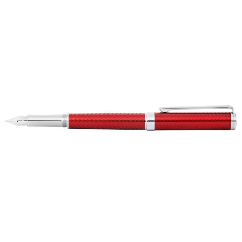 SHEAFFER INTENSITY ENGRVD RED LACQUER/CHROME TRIM FINE FOUNTAIN PEN