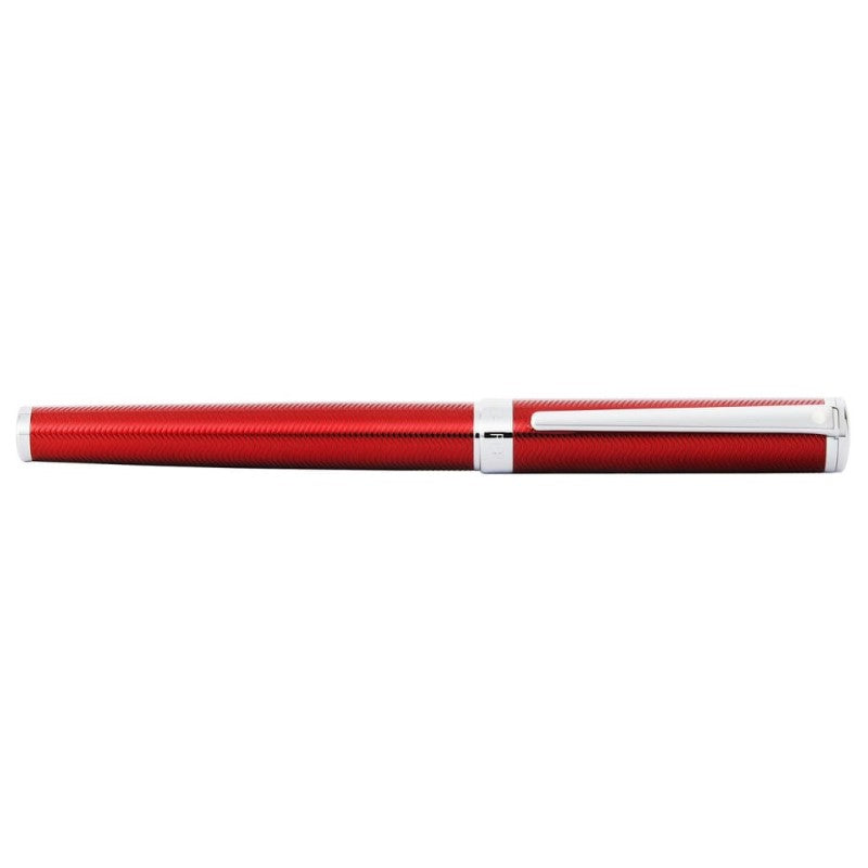 SHEAFFER INTENSITY ENGRVD RED LACQUER/CHROME TRIM FINE FOUNTAIN PEN