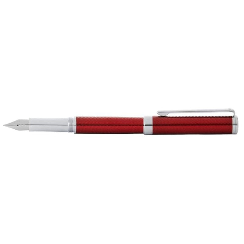 SHEAFFER INTENSITY ENGRVD RED LACQUER/CHROME TRIM MEDIUM FOUNTAIN PEN