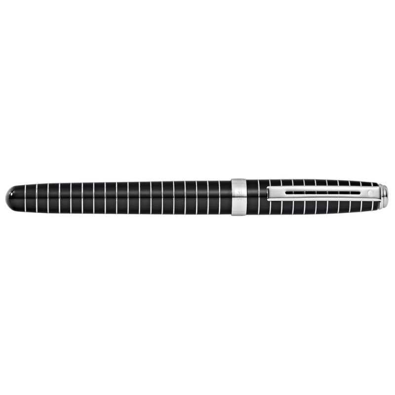 SHEAFFER PRELUDE BLACK LACQUER ENGRAVED LINES FINE FOUNTAIN PEN