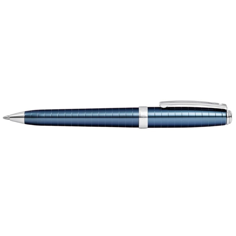 SHEAFFER PRELUDE COBALT BLUE PVD ENGRAVED LINES BALLPOINT PEN