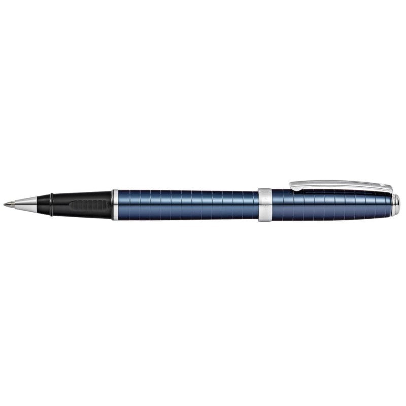 SHEAFFER PRELUDE COBALT BLUE PVD ENGRAVED LINES ROLLERBALL PEN