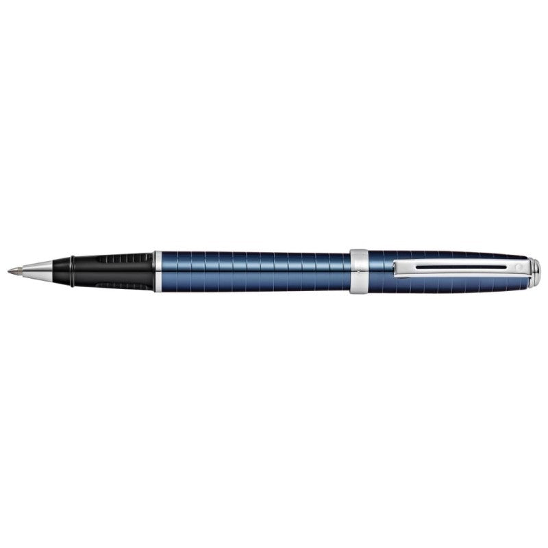 SHEAFFER PRELUDE COBALT BLUE PVD ENGRAVED LINES ROLLERBALL PEN