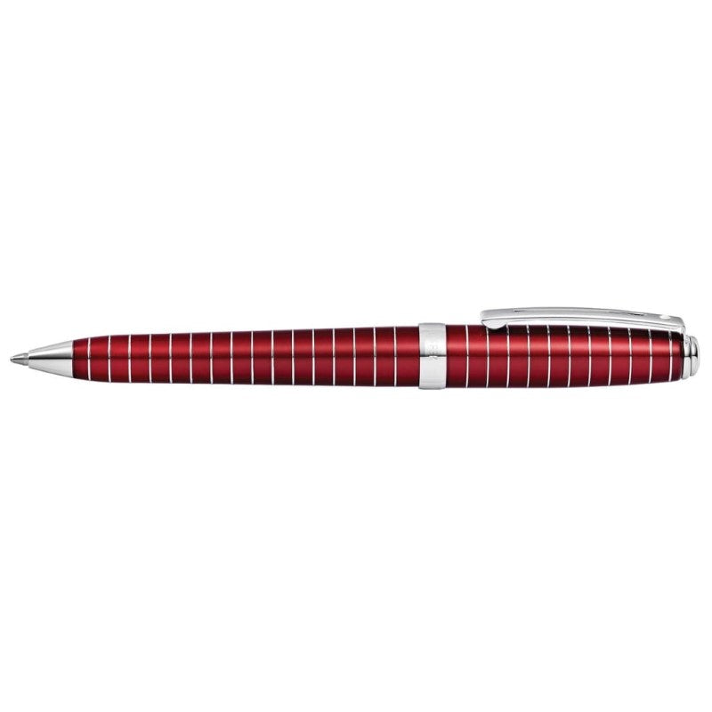 SHEAFFER PRELUDE RED LACQUER ENGRAVED LINES BALLPOINT PEN