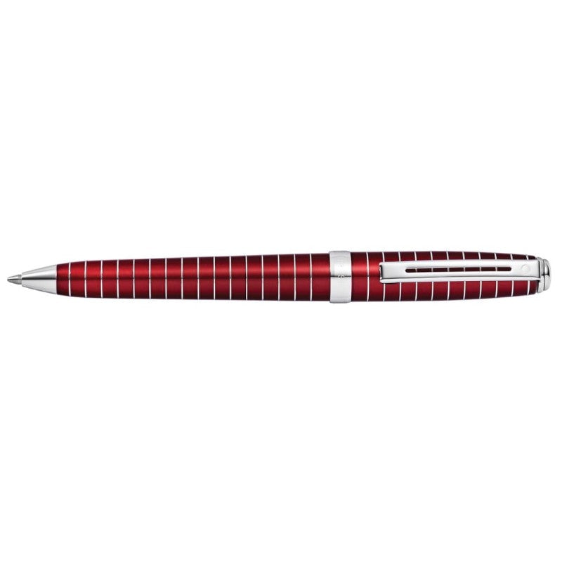 SHEAFFER PRELUDE RED LACQUER ENGRAVED LINES BALLPOINT PEN