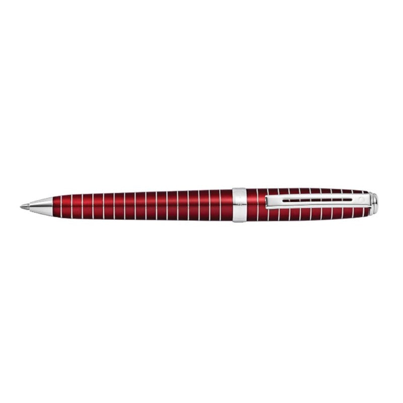SHEAFFER PRELUDE RED LACQUER ENGRAVED LINES ROLLERBALL PEN