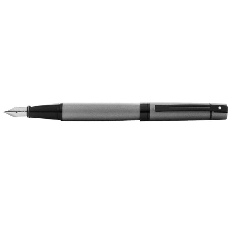 SHEAFFER® 300 9345 MATTE GRAY FOUNTAIN PEN WITH BLACK TRIM - MEDIUM