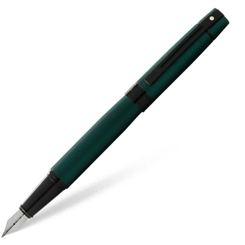 SHEAFFER® 300 9346 MATTE GREEN FOUNTAIN PEN WITH BLACK TRIM - FINE