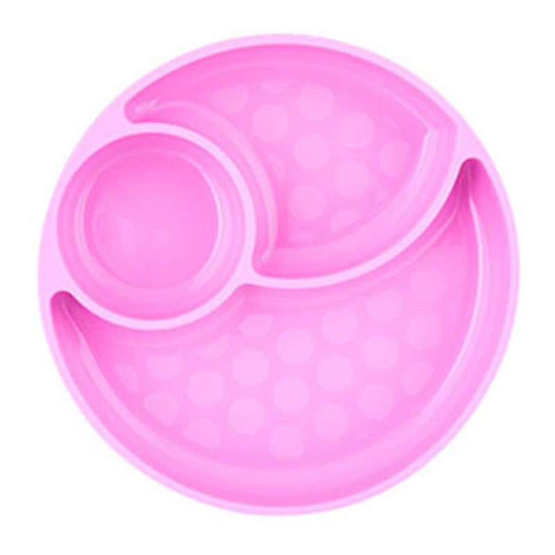 CHICCO SILICONE DIVIDED PLATE PINK 12M+