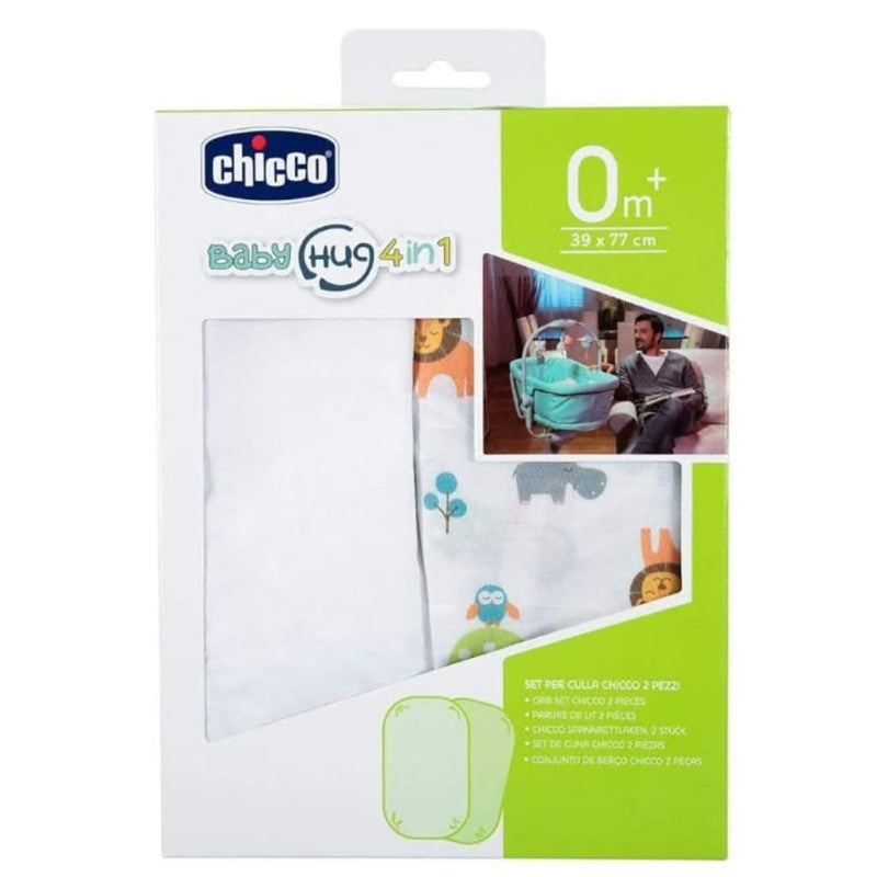 CHICCO BABY HUG 2 PCS CRIB SET GREY FOX